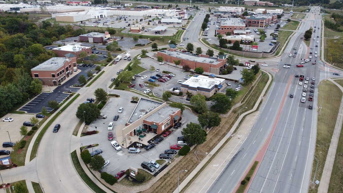 Broadway Shops View From Above | Lindner Properties in Columbia, MO