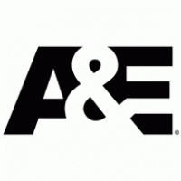 The black and white logo for the A&E television network, featuring the letters 