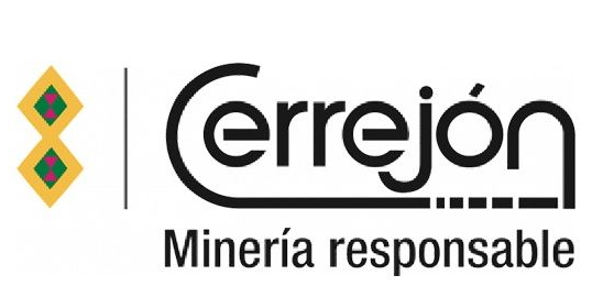 Logotipo de Cerrejón, empresa minera responsable. Incluye un emblema dorado y verde, el nombre y el eslogan.