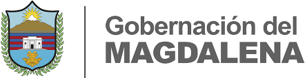 Logotipo de la Gobernación del Magdalena, Colombia. El escudo presenta una montaña