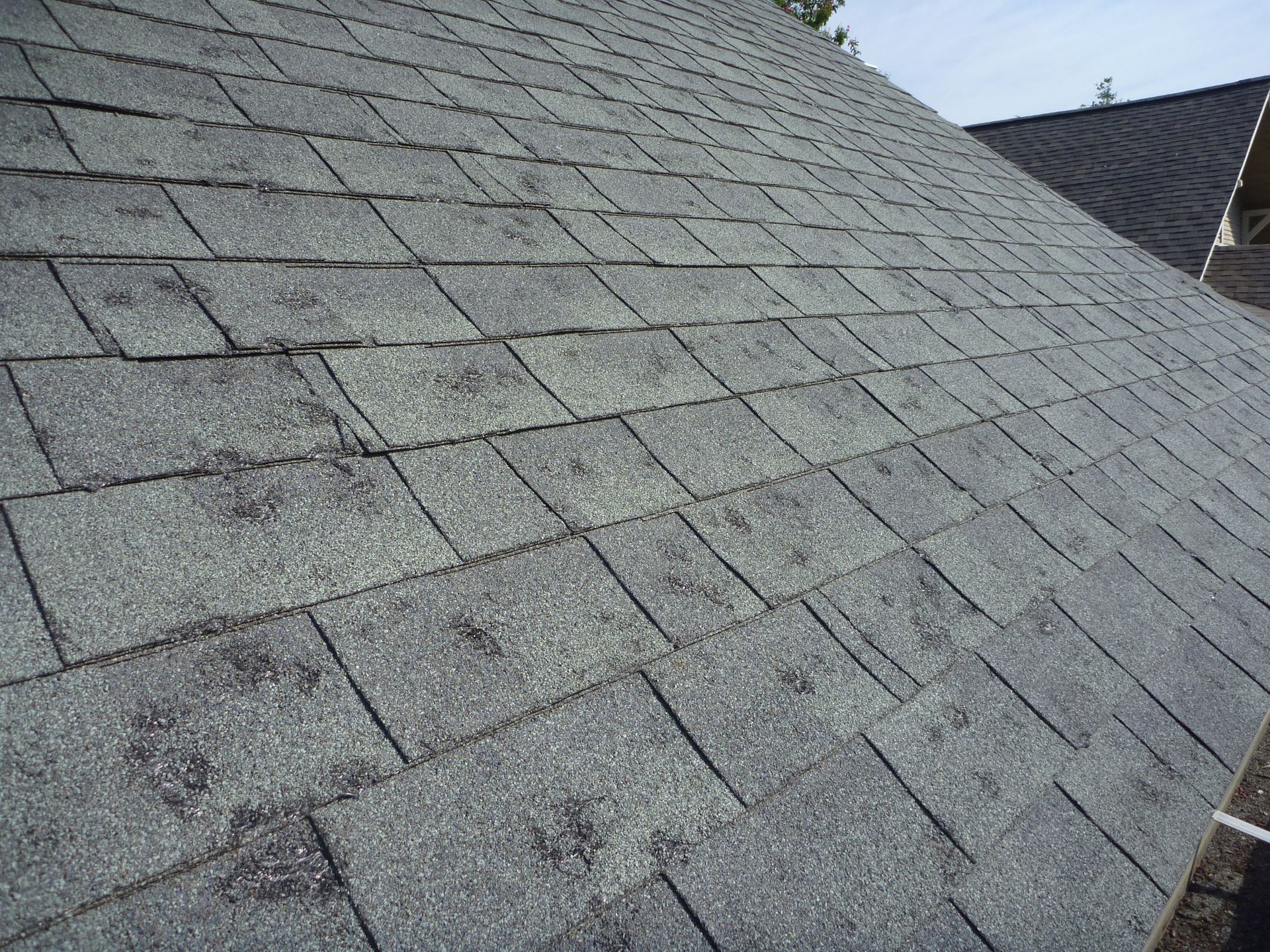 Hail damaged roof