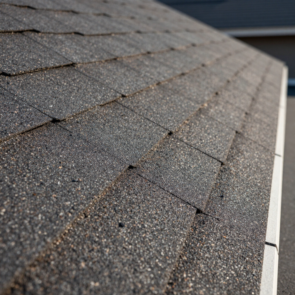 Close up of high quality asphalt shingles