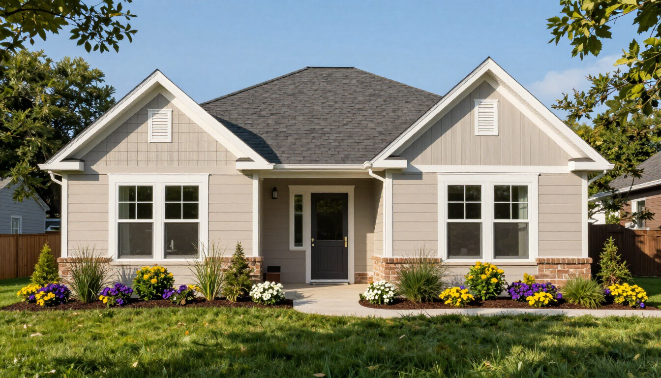 A professional real estate sign in front of a St. Louis house during summer.