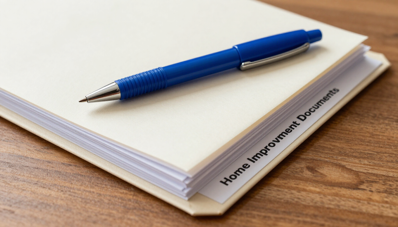 Detailed roofing documents on a table