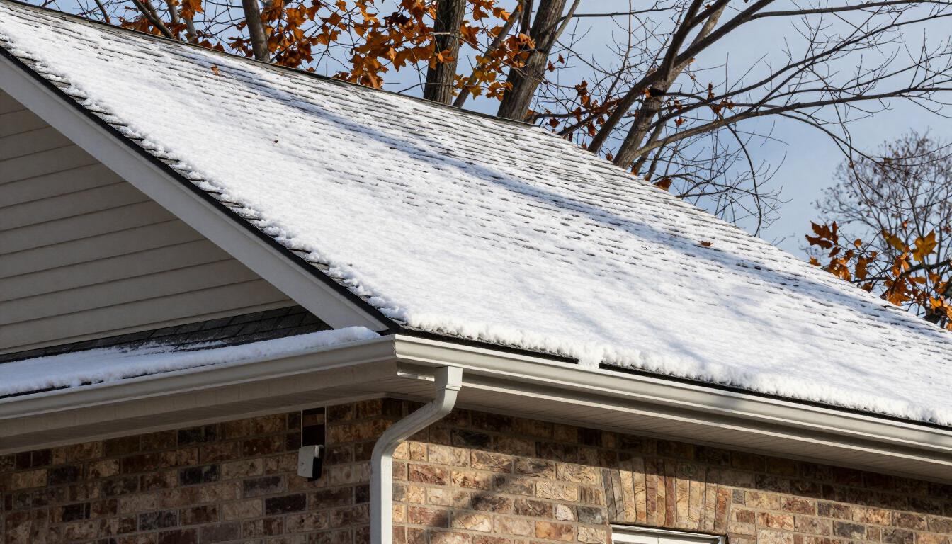 St. Louis home roofline prepared for winter