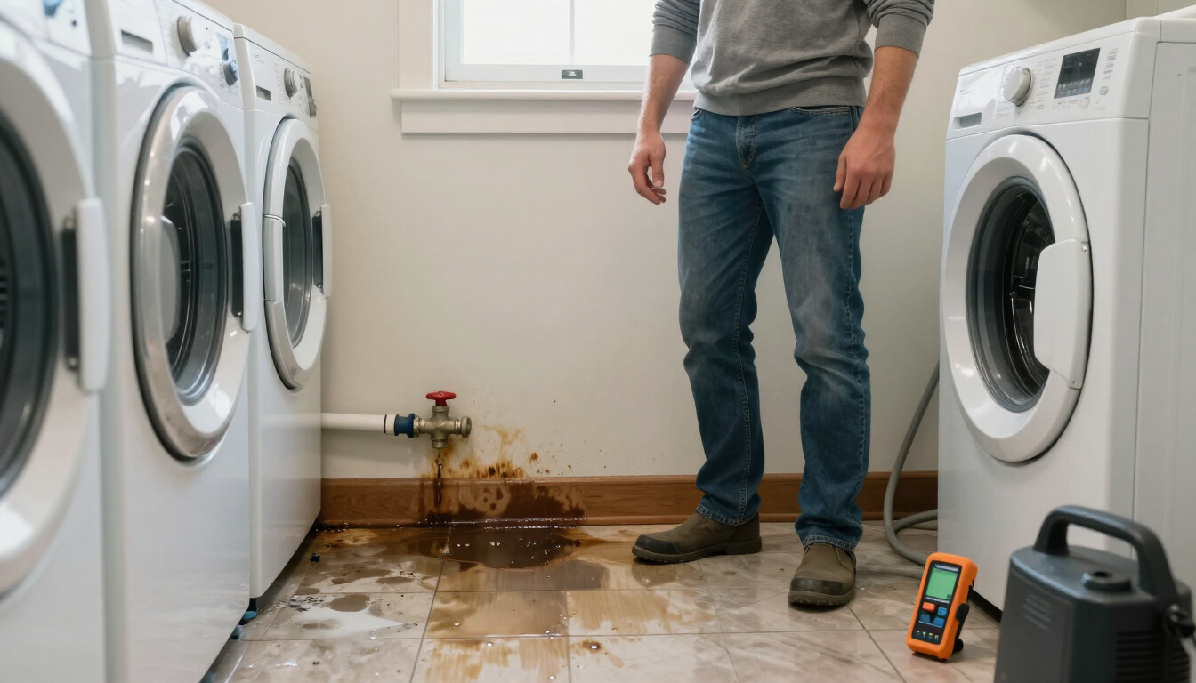 Frozen pipe water damage restoration in St. Louis
