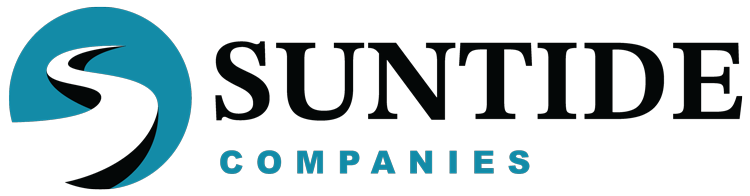 Suntide Companies logo with a teal and black stylized “S” icon and wordmark.