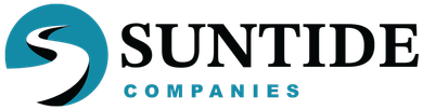 Suntide Companies logo with a teal and black stylized “S” icon and wordmark.