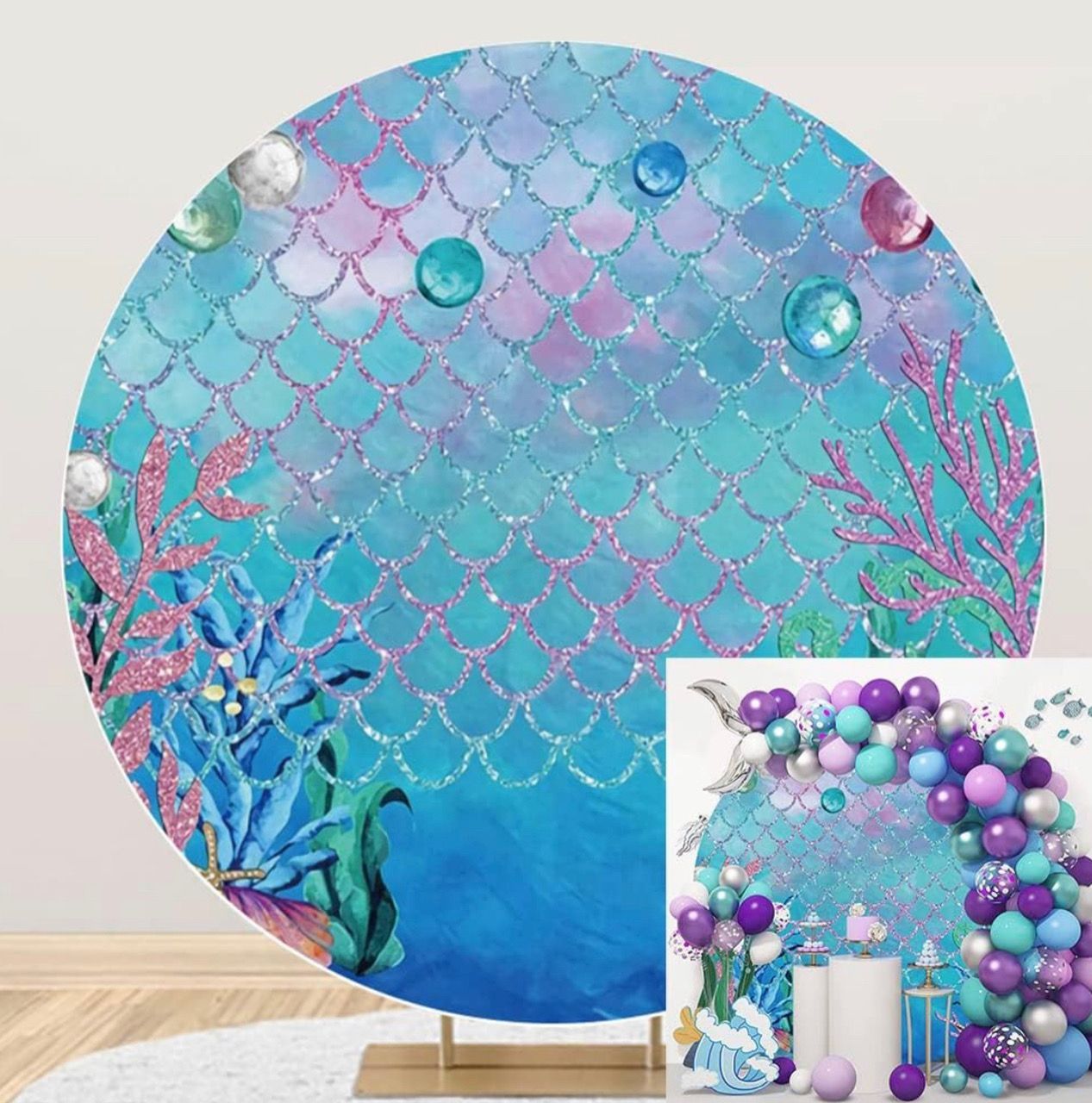 Mermaid Backdrop-Circle 6ft x 6ft