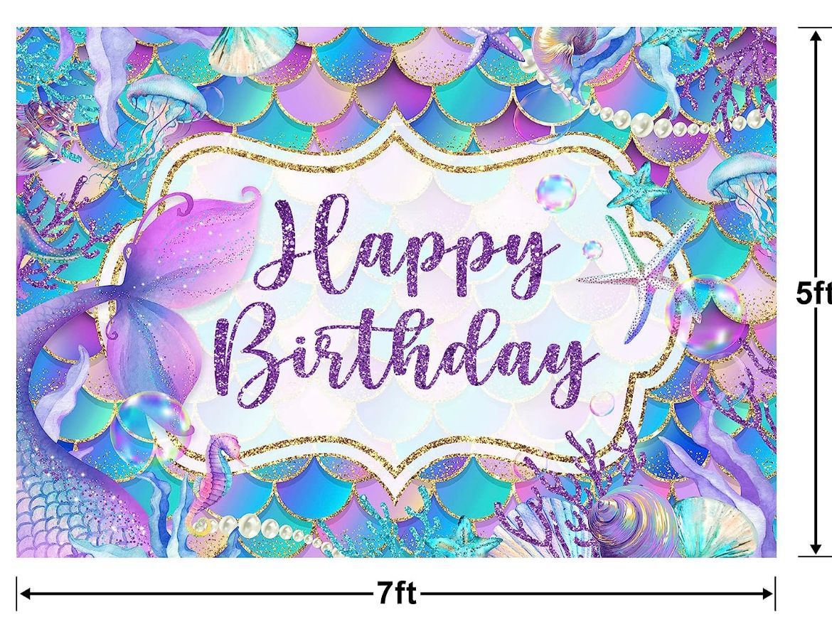 Birthday Mermaid- 5ft x 7ff