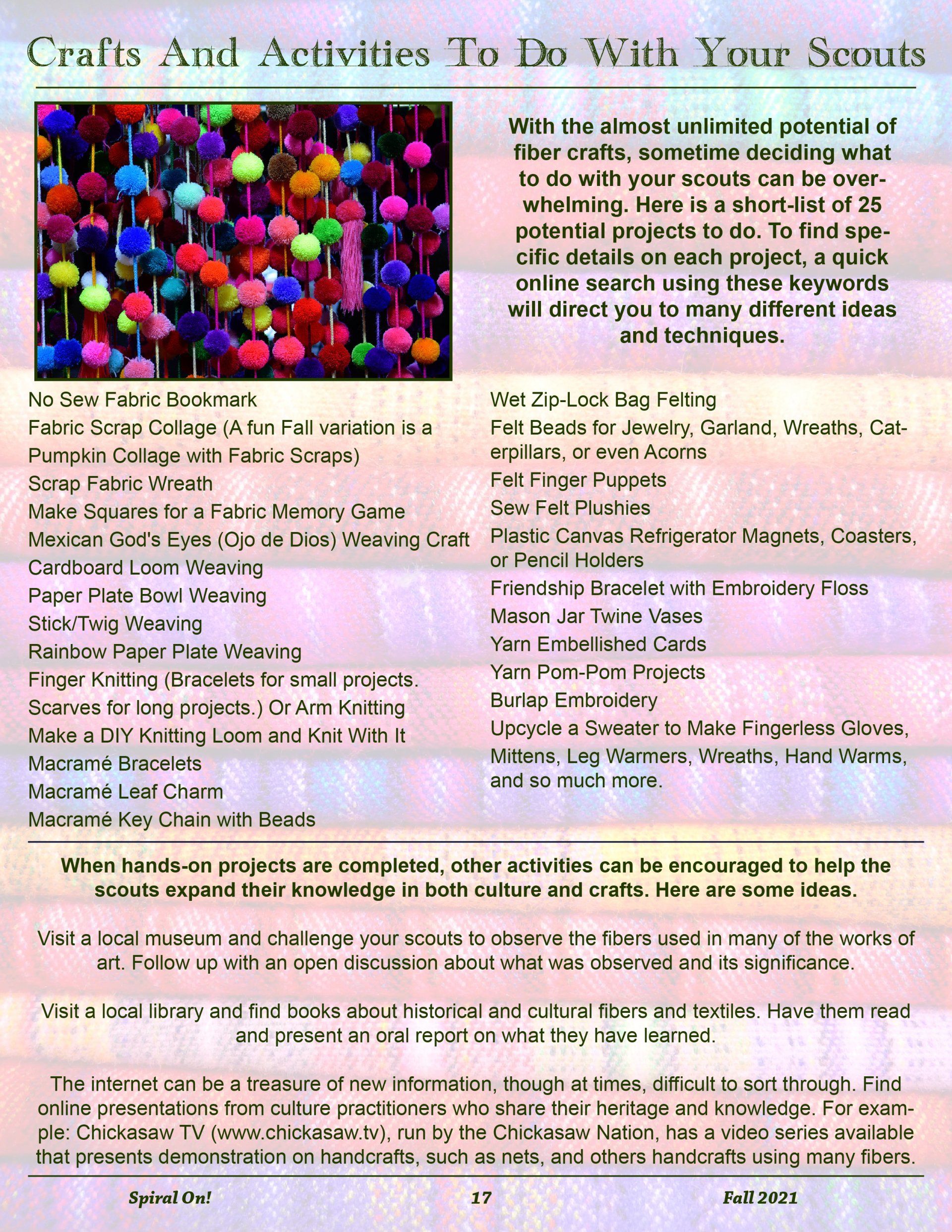 A page of paper with a picture of a bunch of colorful balls on it,  Fall 2021 Magazine.