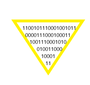 A yellow triangle with numbers inside of it badge.