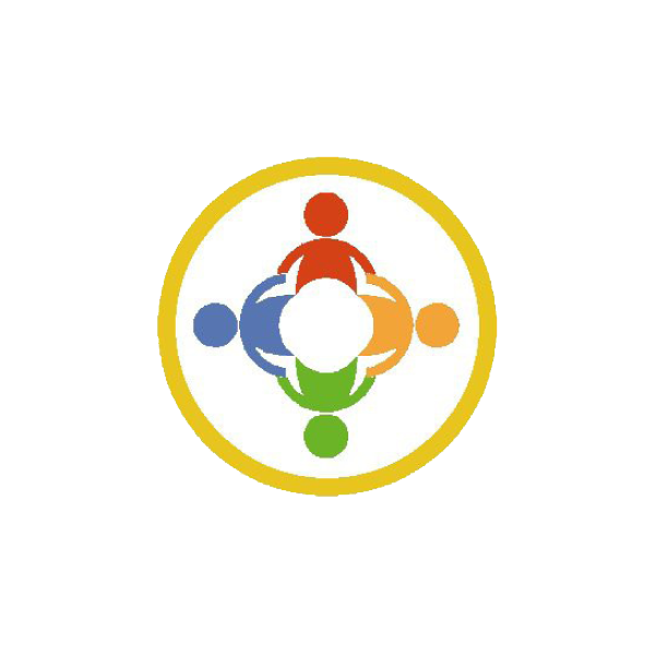 A group of people are holding hands in a circle.