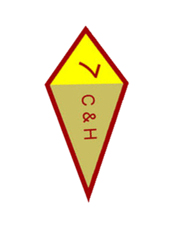 A yellow and red triangle with the number 7 on it award.