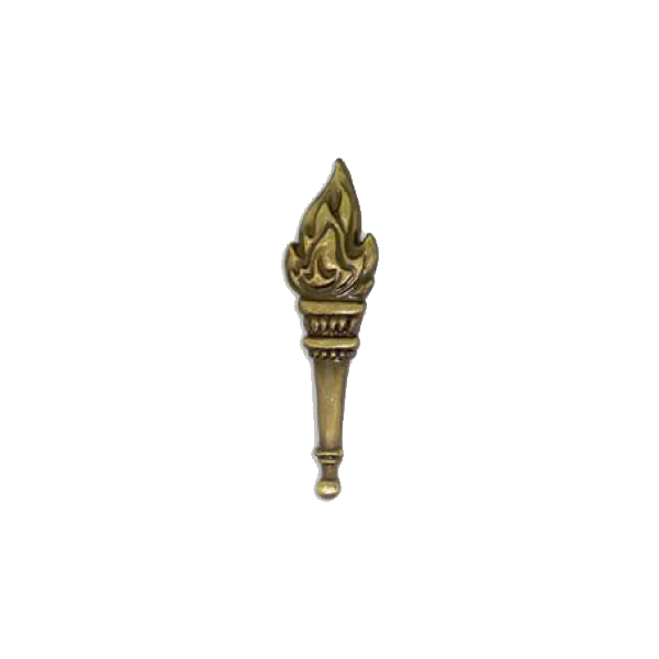 A torch with a flame on it is on a white background award.