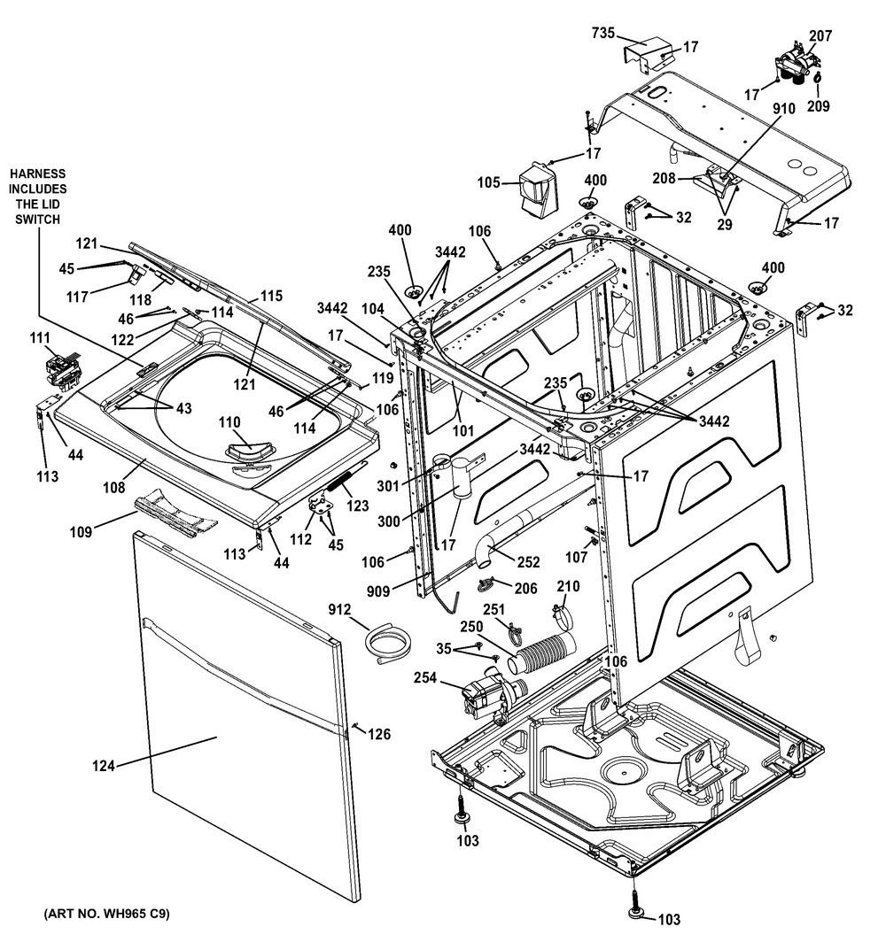 GE Washer Principal Harness Assembly