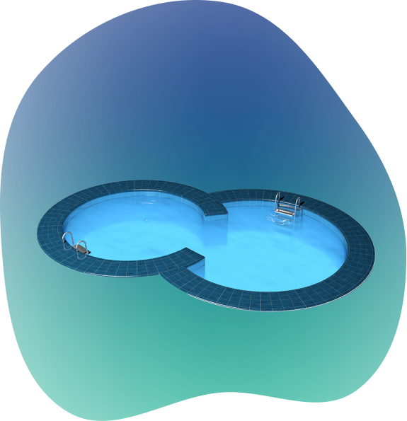 An illustration of a swimming pool with a blue background
