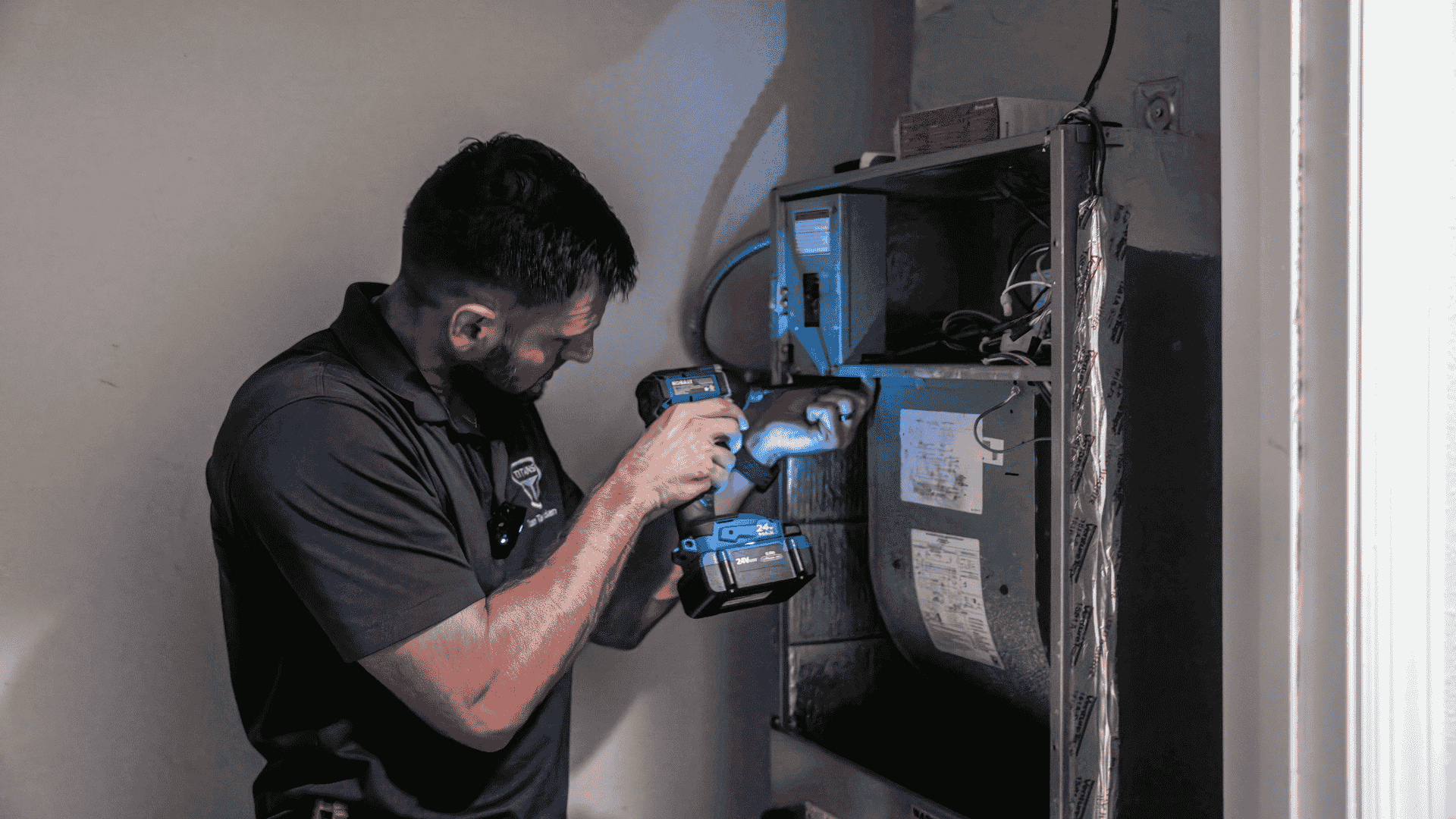Contractor working on HVAC Installation