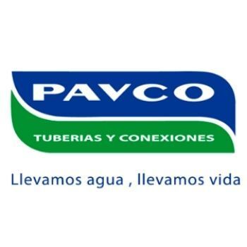 Logo de PAVCO azul y verde con el texto “Tuberías y Conexiones” y el lema “Llevamos agua, llevamos vida”