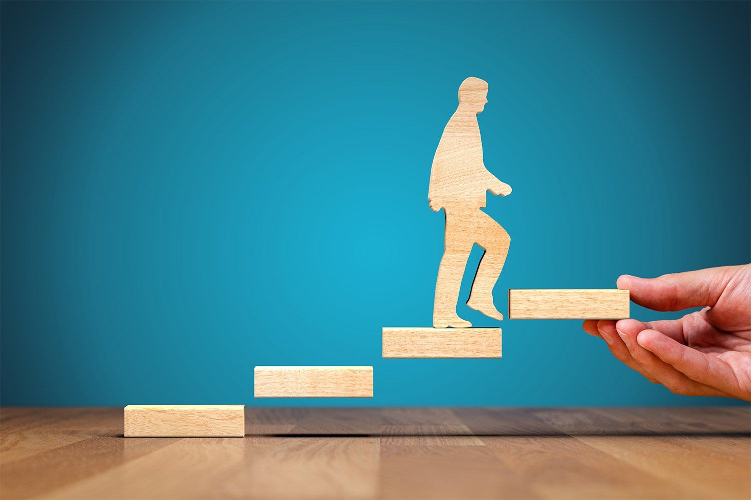 figure on wooden steps