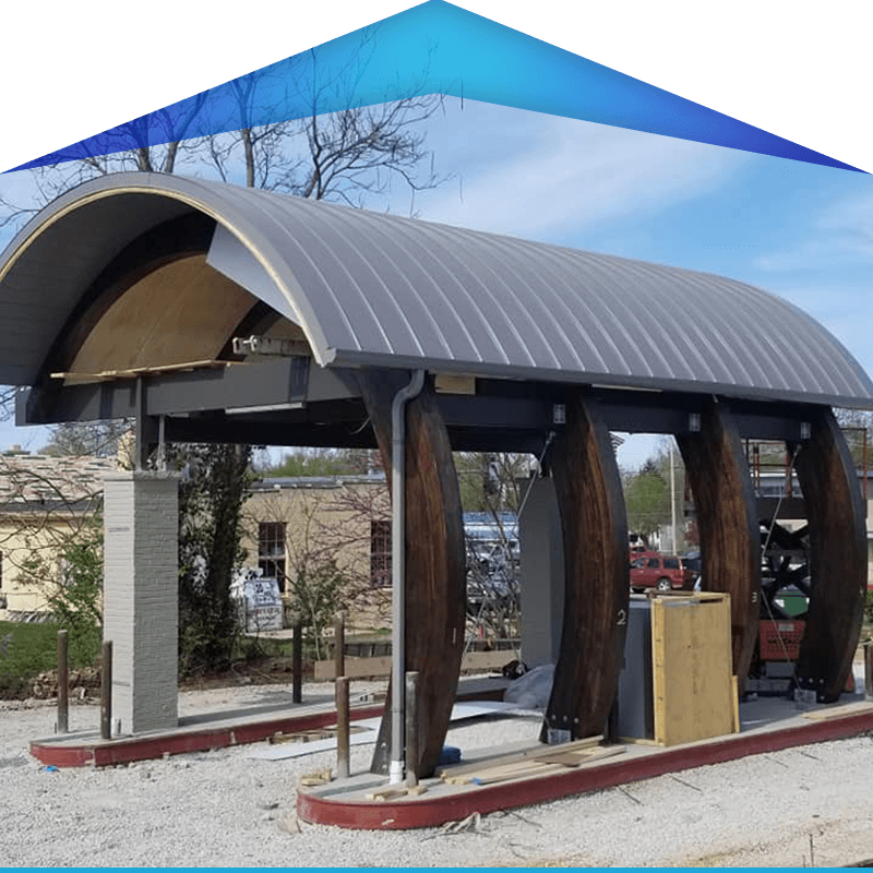 Curved Metal Roofing Of A Waiting Shed — Salem, MO — Carr's Exterior & Gutter Solutions