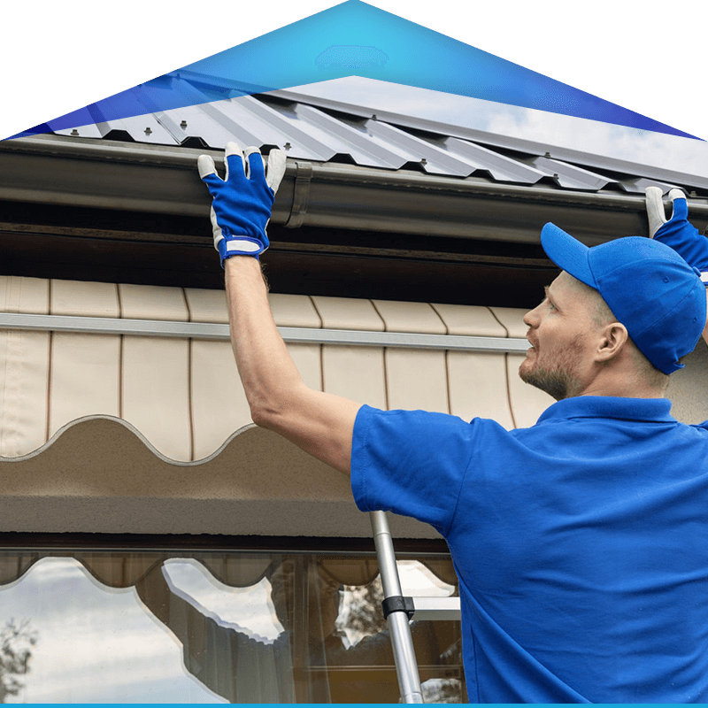 Man Installing Gutter — Salem, MO — Carr's Exterior & Gutter Solutions