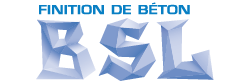 Un logo pour finition de béton bsl avec un fond blanc