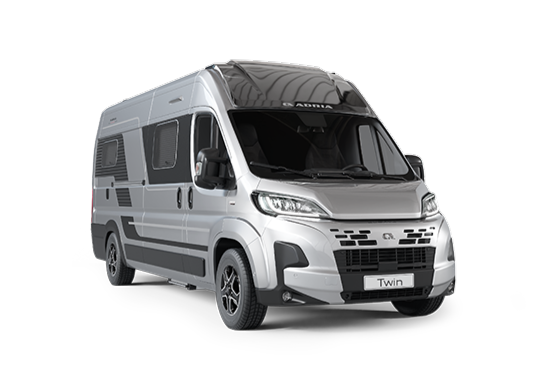 Silver camper van, titled