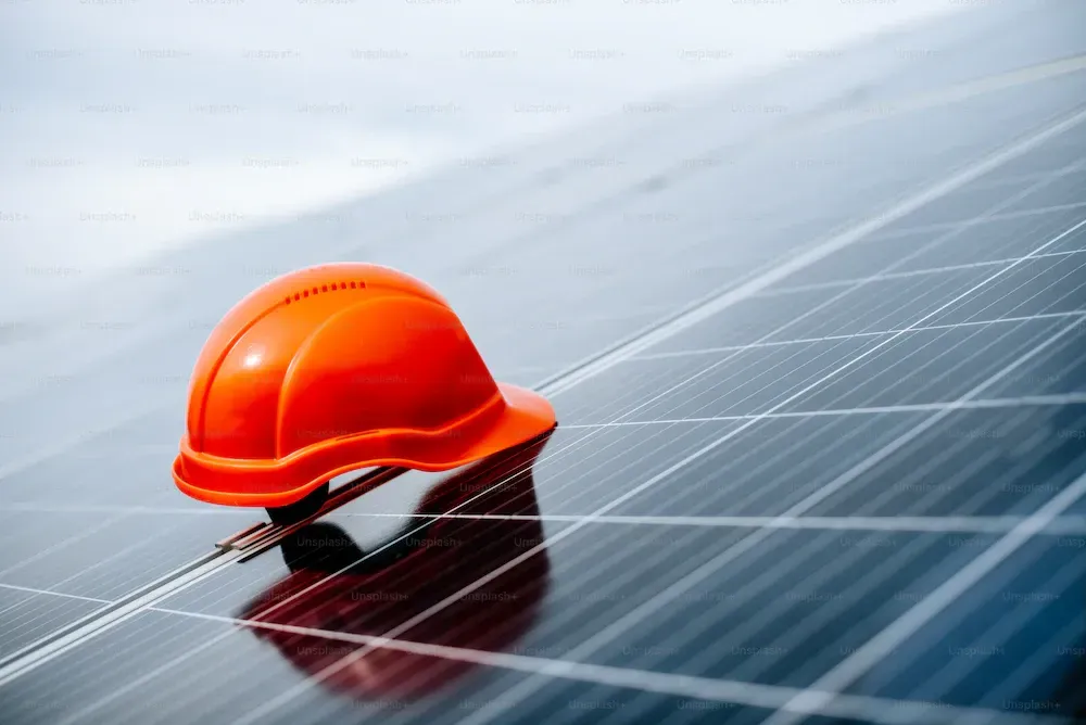 Solar Panel and Hard hat