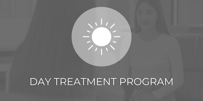 A white sun icon above the text 