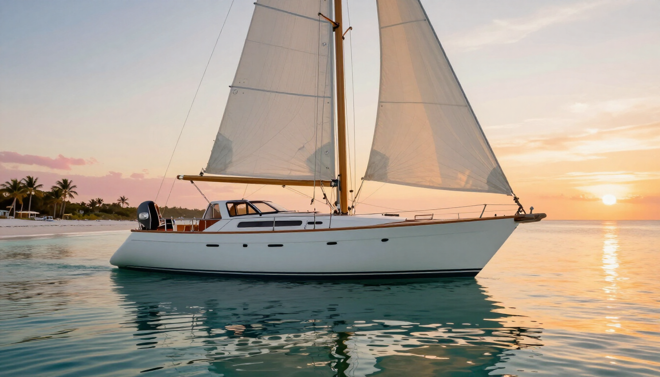 Sailing at sunset