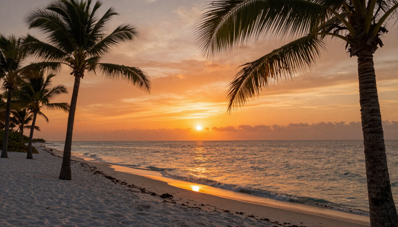 Sunset over the Gulf of Mexico at Clearwater Beach