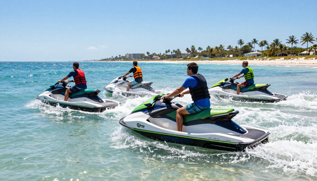 Jet skiing in the warm Gulf waters