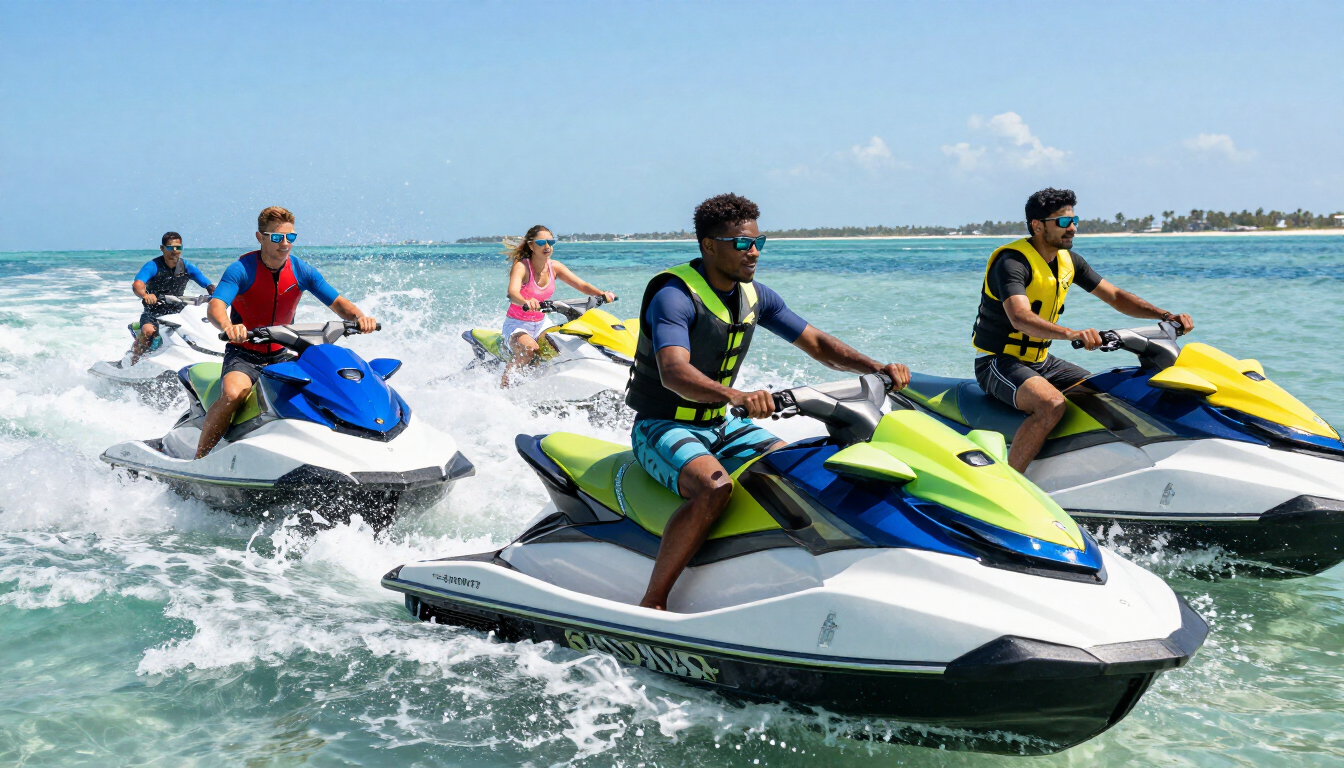 Group on Jet Skis