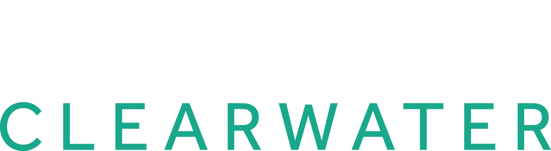Clearwater logo in teal text on a white background