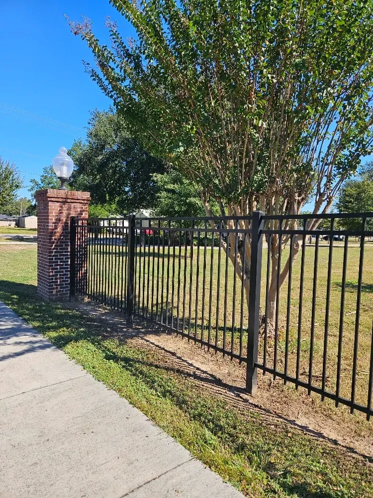 Aluminum fence installation project in Baldwin County by Mitchell Fence Company