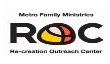 The logo for metro family ministries roc re-creation outreach center