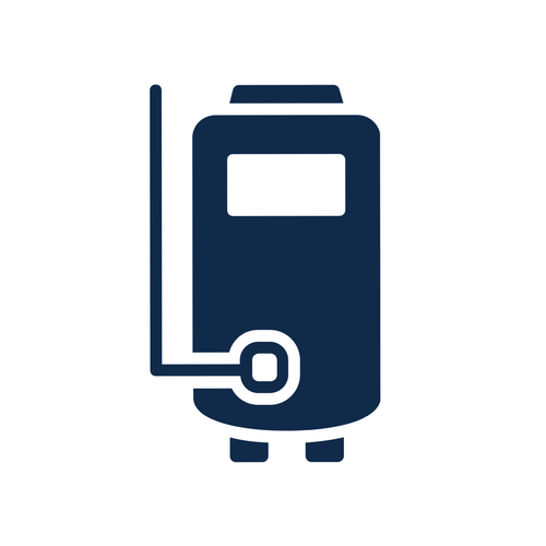 Blue water heater or water conditioning unit icon.