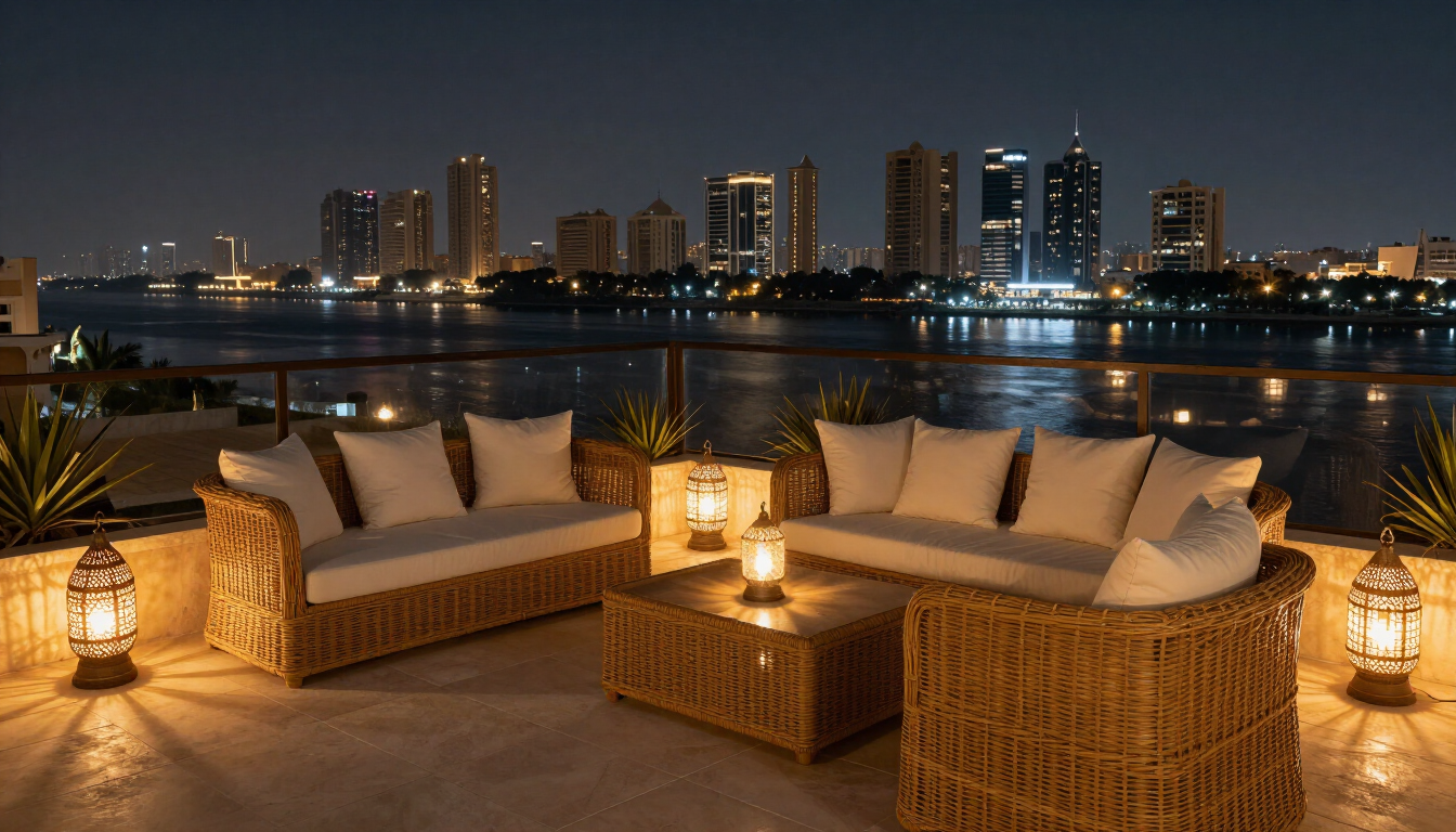 Cairo rooftop evening view