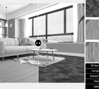 A black and white photo of a living room with a couch and a table