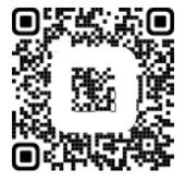 QR code with a white square in the middle.