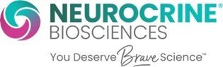 Neurocrine Biosciences logo with teal and magenta icon and “You Deserve Brave Science” tagline
