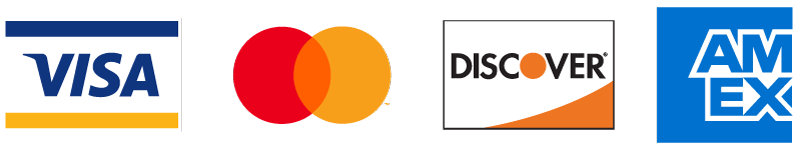 A visa mastercard discover and american express logo on a white background
