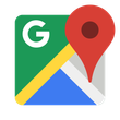 Um ícone do Google Maps com um alfinete vermelho