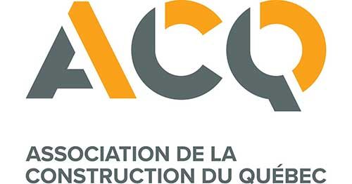 Logo de l’Association de la construction du Québec en gris et orange.