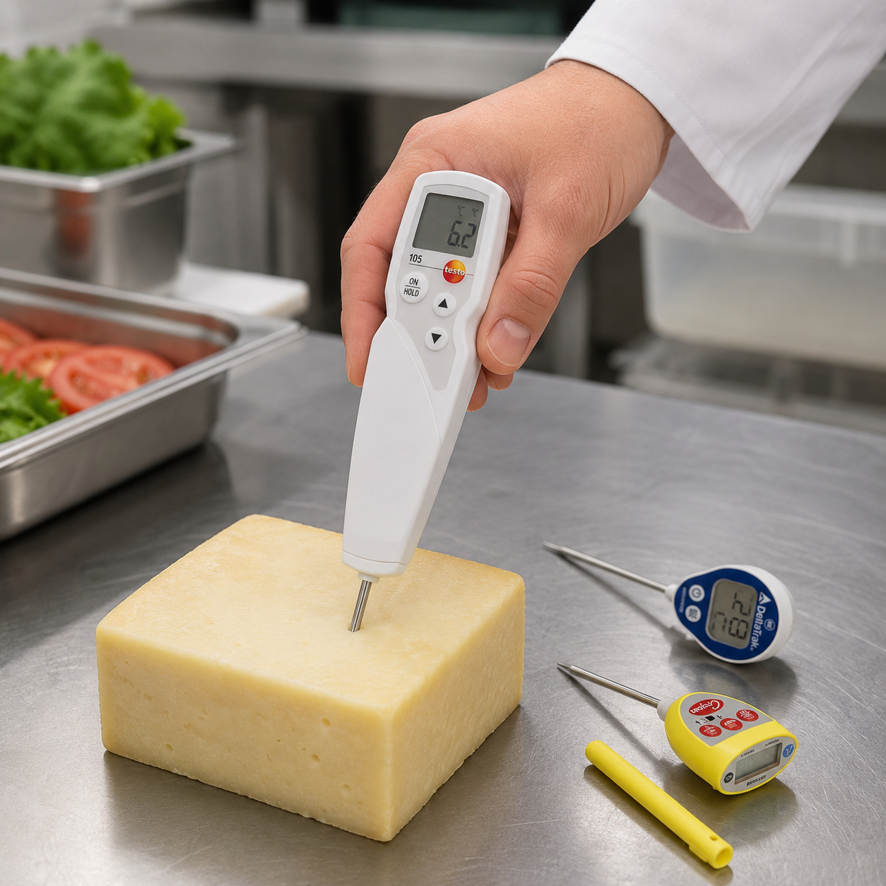 Uso de termómetro de punzón para control de temperatura en alimentos
