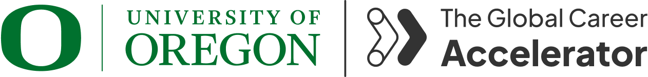 University of Oregon and The Global Career Accelerator logos