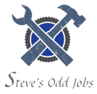 A logo for steve 's odd jobs with a wrench and hammer