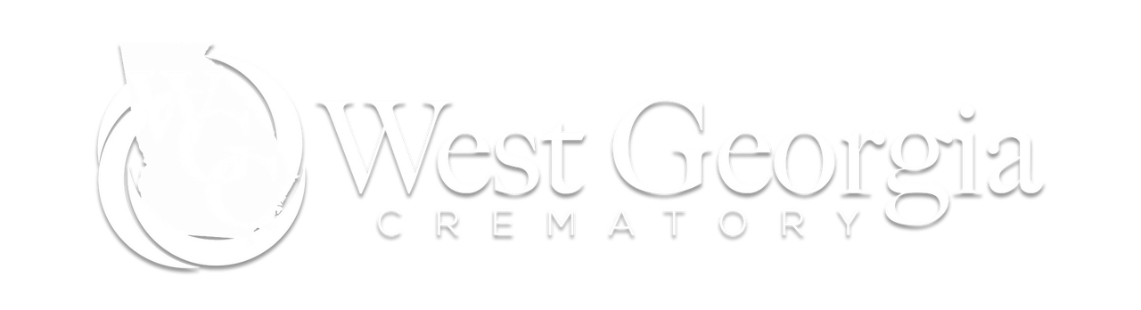 West Georgia Crematory logo in light gray with a circular emblem on a white background
