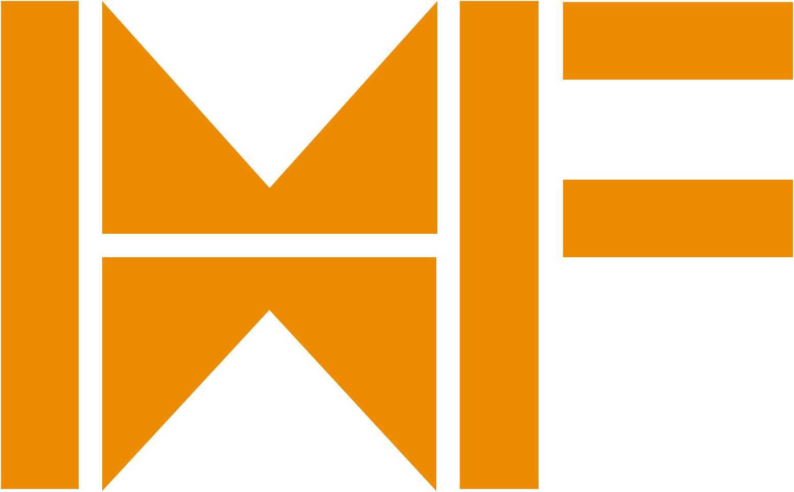 An orange logo featuring a stylized letter